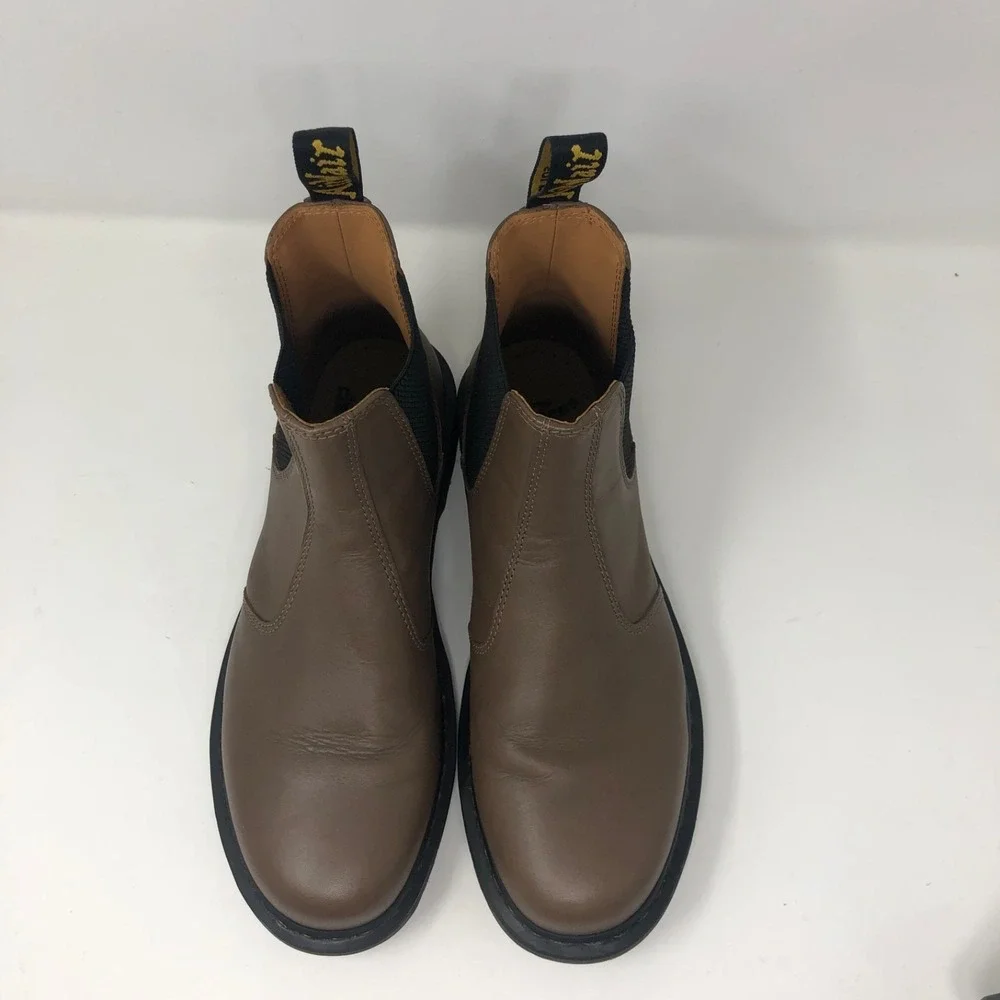Dr Martens 2976 Yellow Stitch Smooth Leather Chelsea Boots Mens 11 Brown Classic